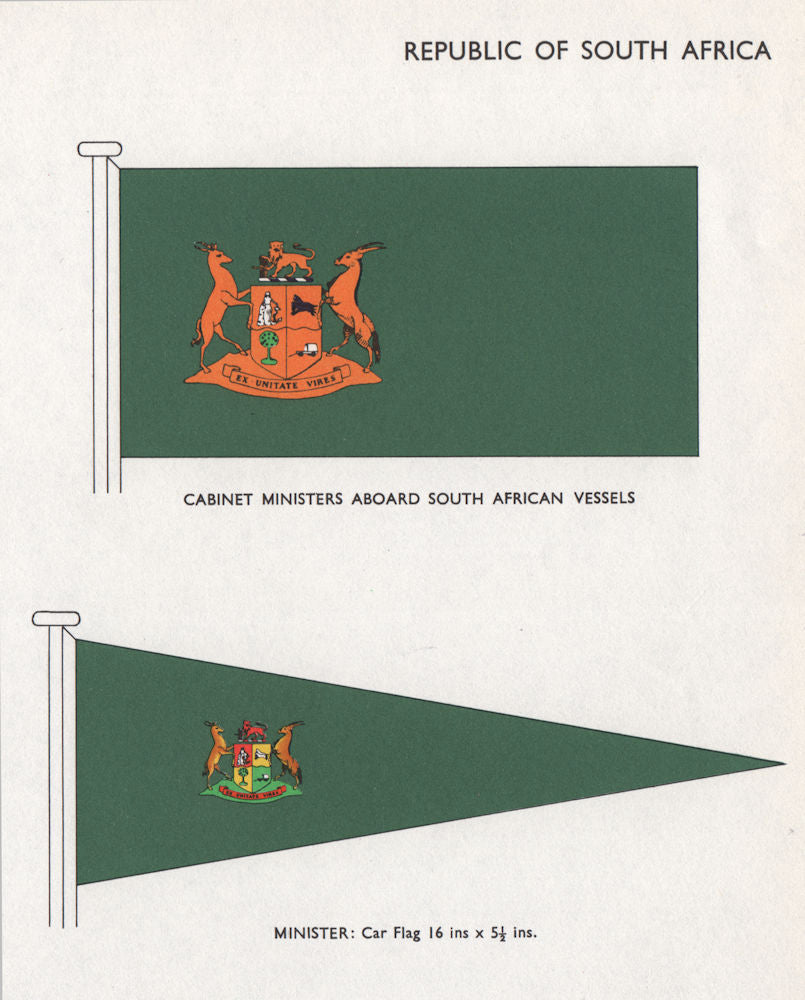 SOUTH AFRICA FLAGS Cabinet Ministers Aboard South African Vessels. Car Flag 1958